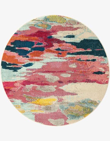 3' 3 x 3' 3 Washable Casablanca Round Rug