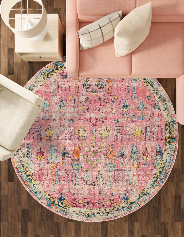 Detail image of 8' x 8' Washable El Paso Round Rug