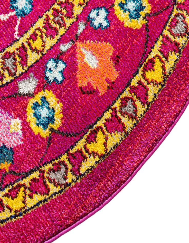 Detail image of 8' x 8' Washable Fleur Round Rug