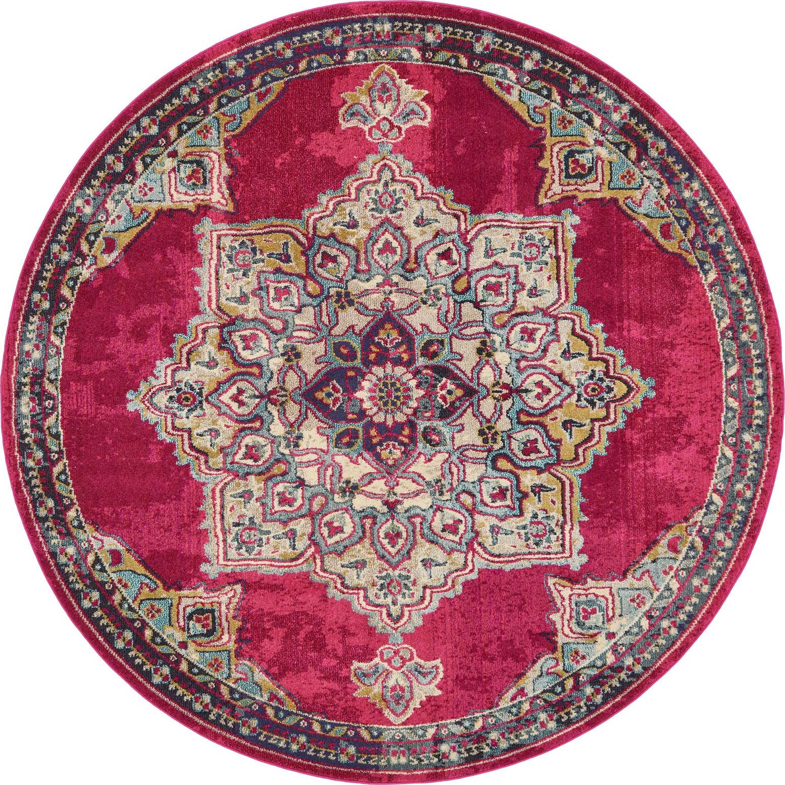 8' x 8' Washable Fleur Round Rug