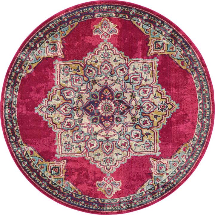 8' x 8' Washable Fleur Round Rug