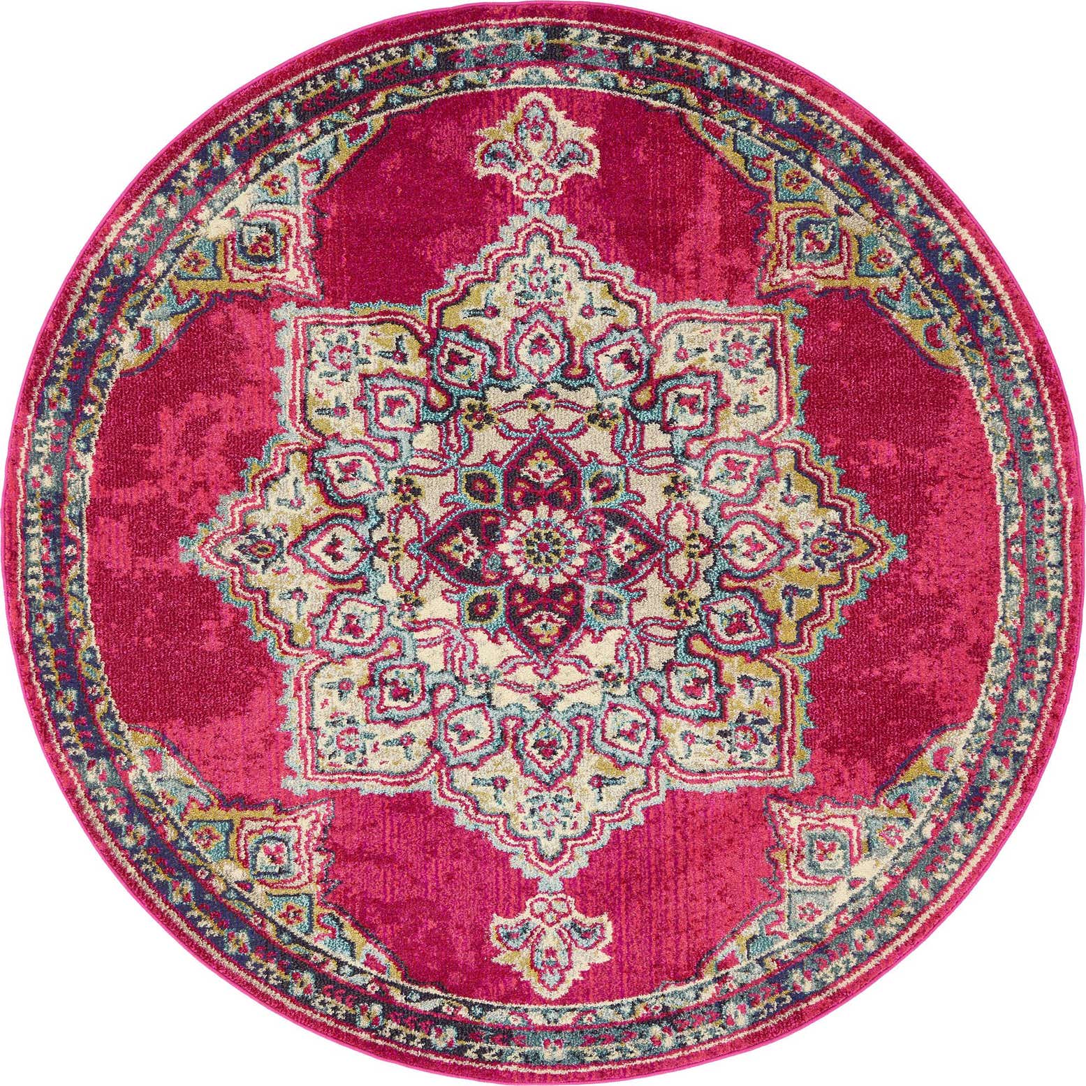6' x 6' Washable Fleur Round Rug