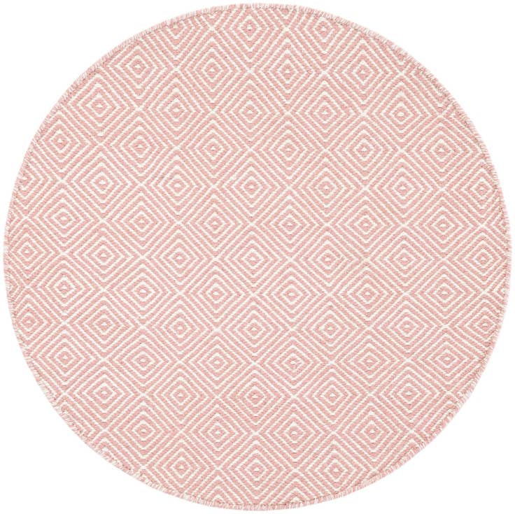 Detail image of 3' 1 x 3' 1 Hand Woven Geo Trellis Flatweave Round Rug