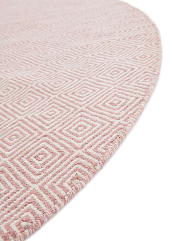 3' 1 x 3' 1 Hand Woven Geo Trellis Flatweave Round Rug