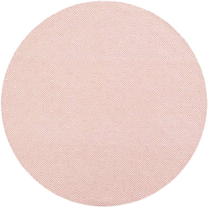 6' 1 x 6' 1 Hand Woven Geo Trellis Flatweave Round Rug