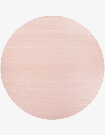 Pink Hand Woven Geo Trellis Flatweave Round Rug