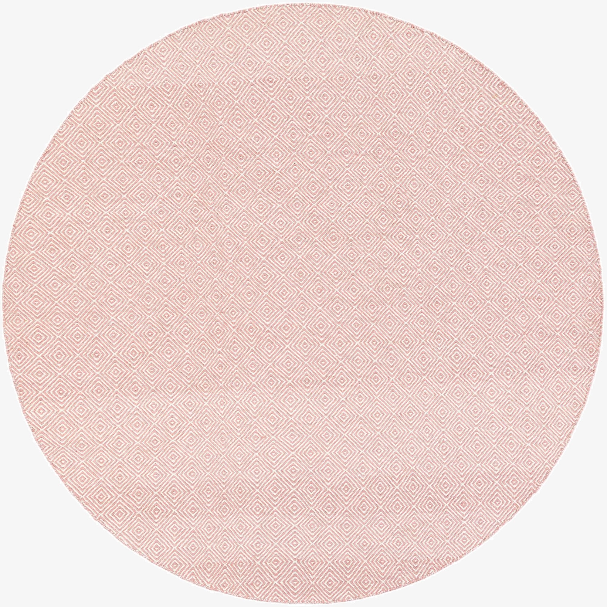 240cm x 240cm  Hand Woven Geo Trellis Flatweave Round Rug