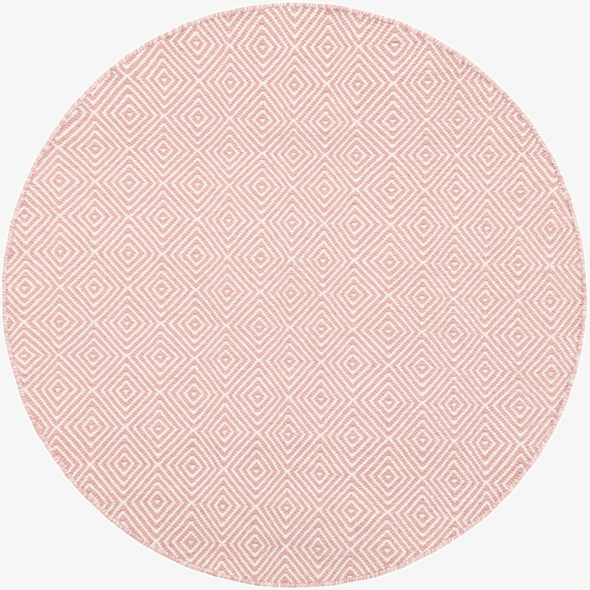 125cm x 125cm  Hand Woven Geo Trellis Flatweave Round Rug