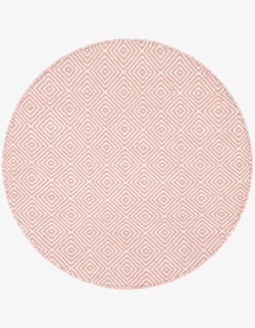 3' 1 x 3' 1 Hand Woven Geo Trellis Flatweave Round Rug
