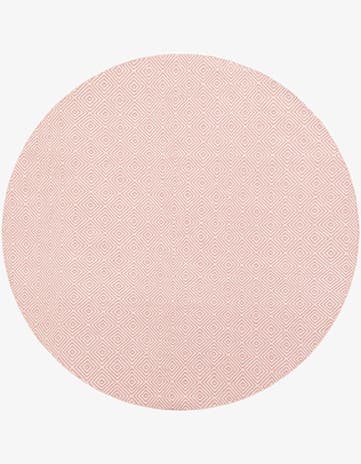 6' 1 x 6' 1 Hand Woven Geo Trellis Flatweave Round Rug