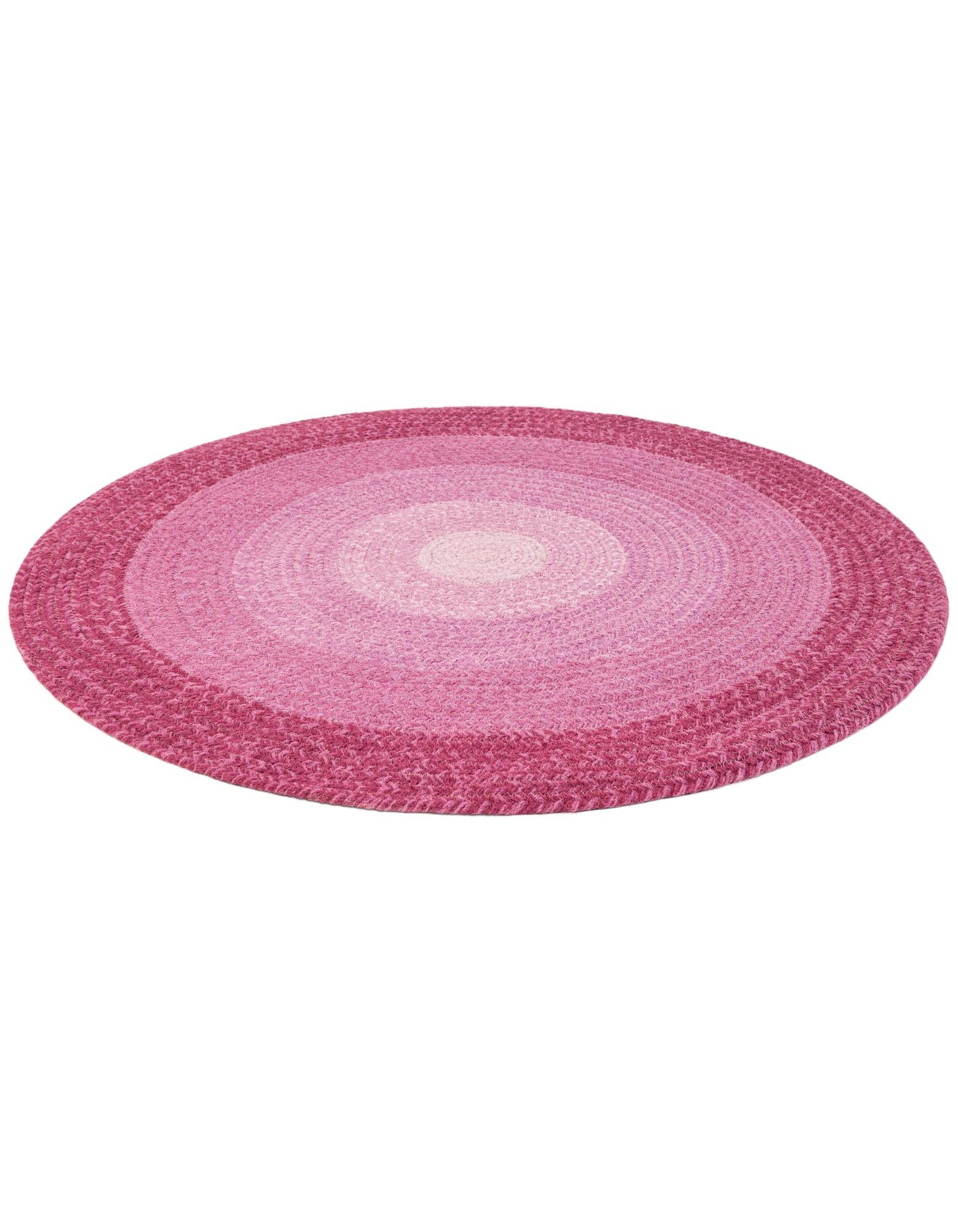 3' 1 x 3' 1 Handmade Hand Braided Wool Round Rug