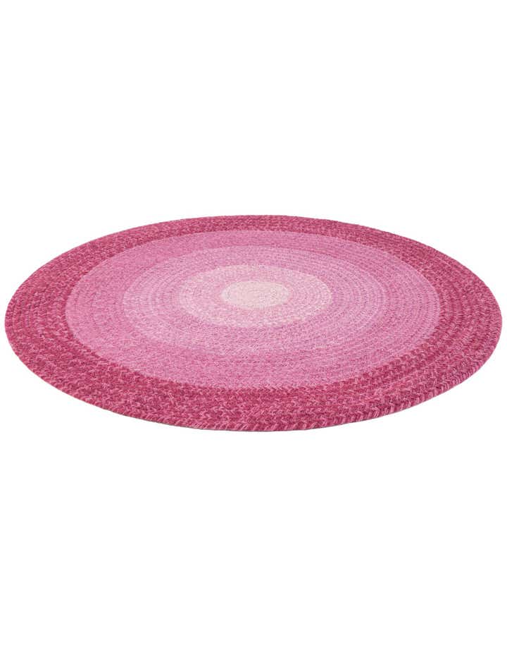 3' 1 x 3' 1 Handmade Hand Braided Wool Round Rug