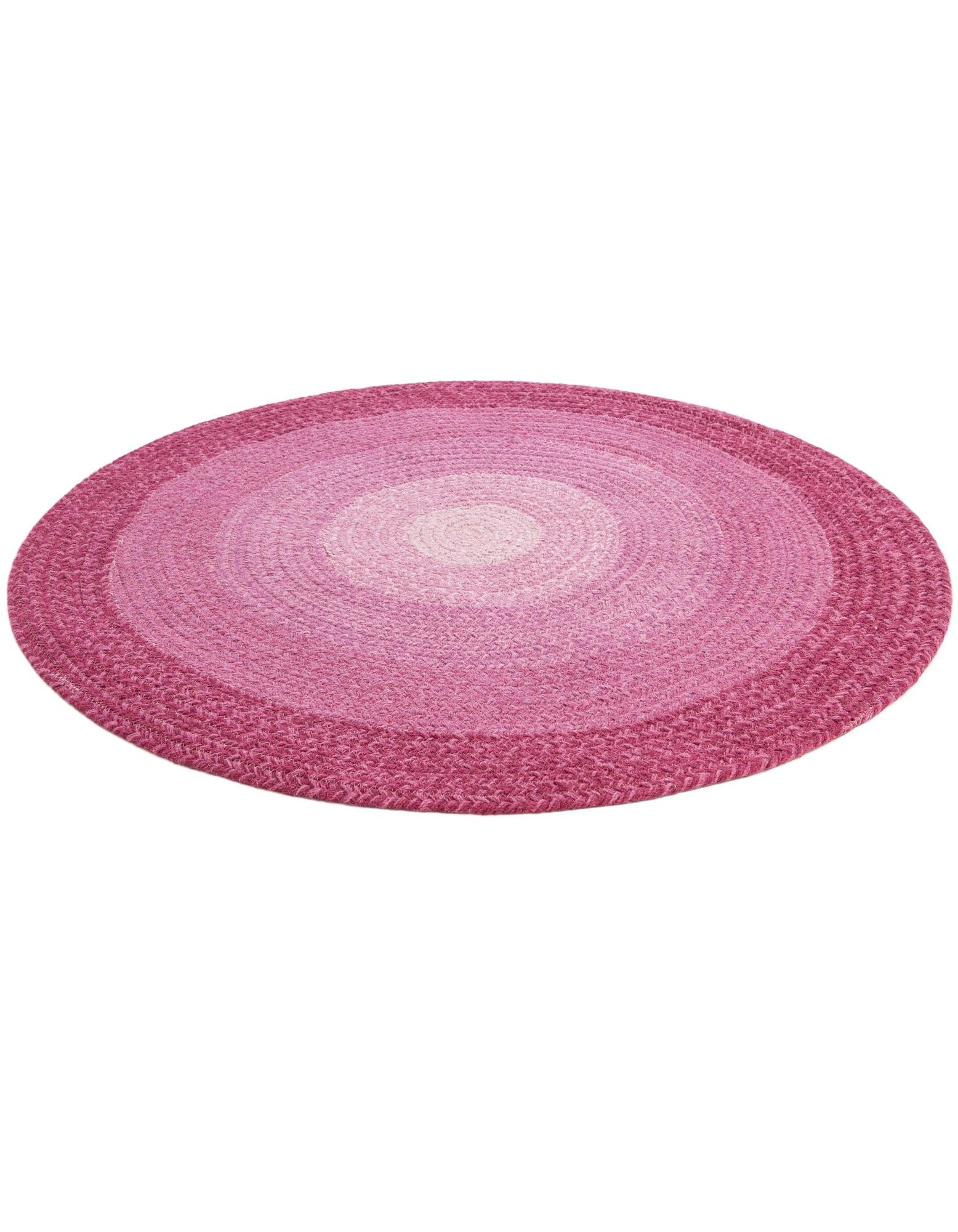 3' 1 x 3' 1 Handmade Hand Braided Wool Round Rug