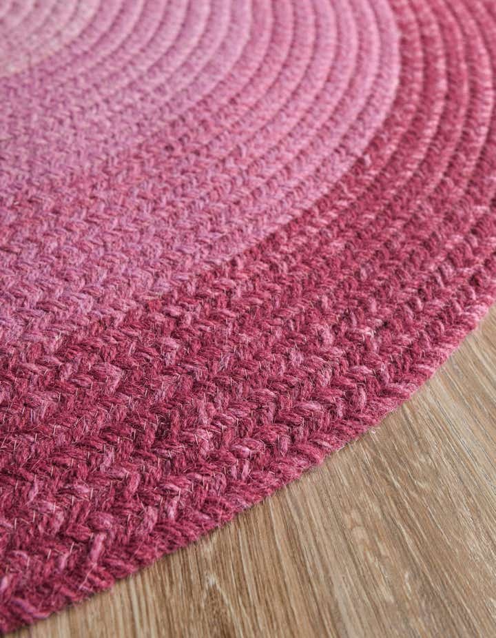 3' 1 x 3' 1 Handmade Hand Braided Wool Round Rug