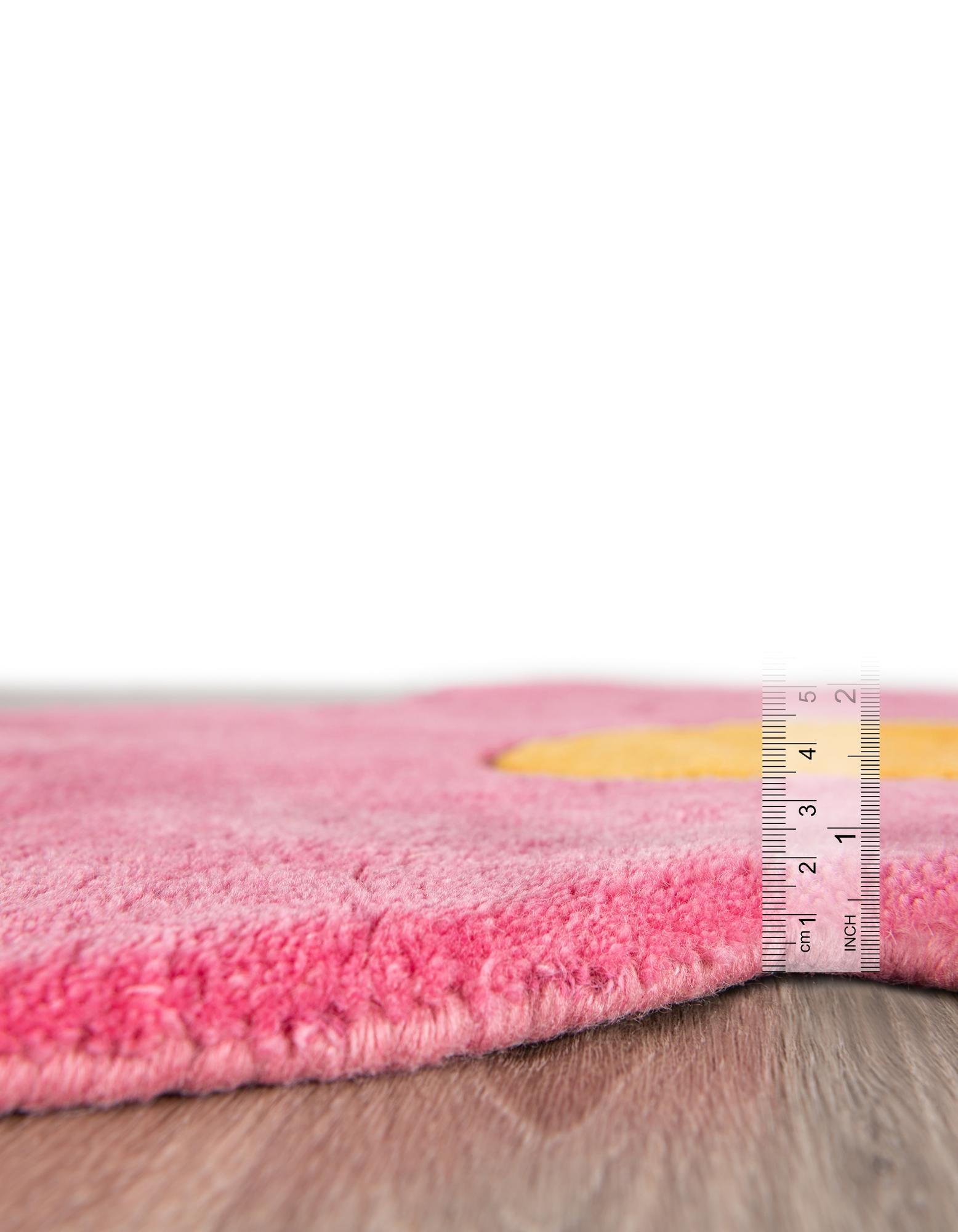 2' 2 x 2' 2 Happy Rugs Funky Flower Wool Round