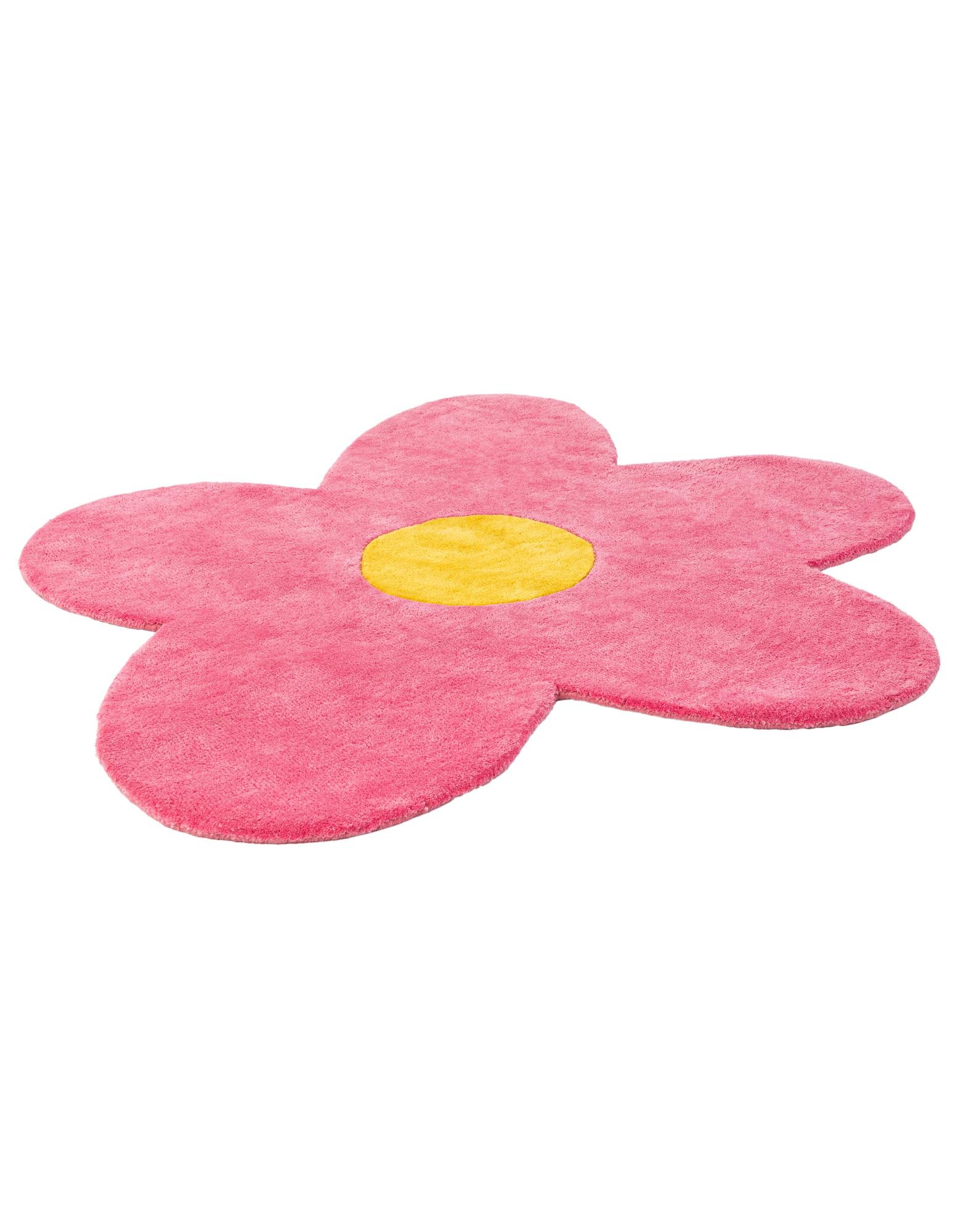 4' 1 x 4' 1 Happy Rugs Funky Flower Wool Round