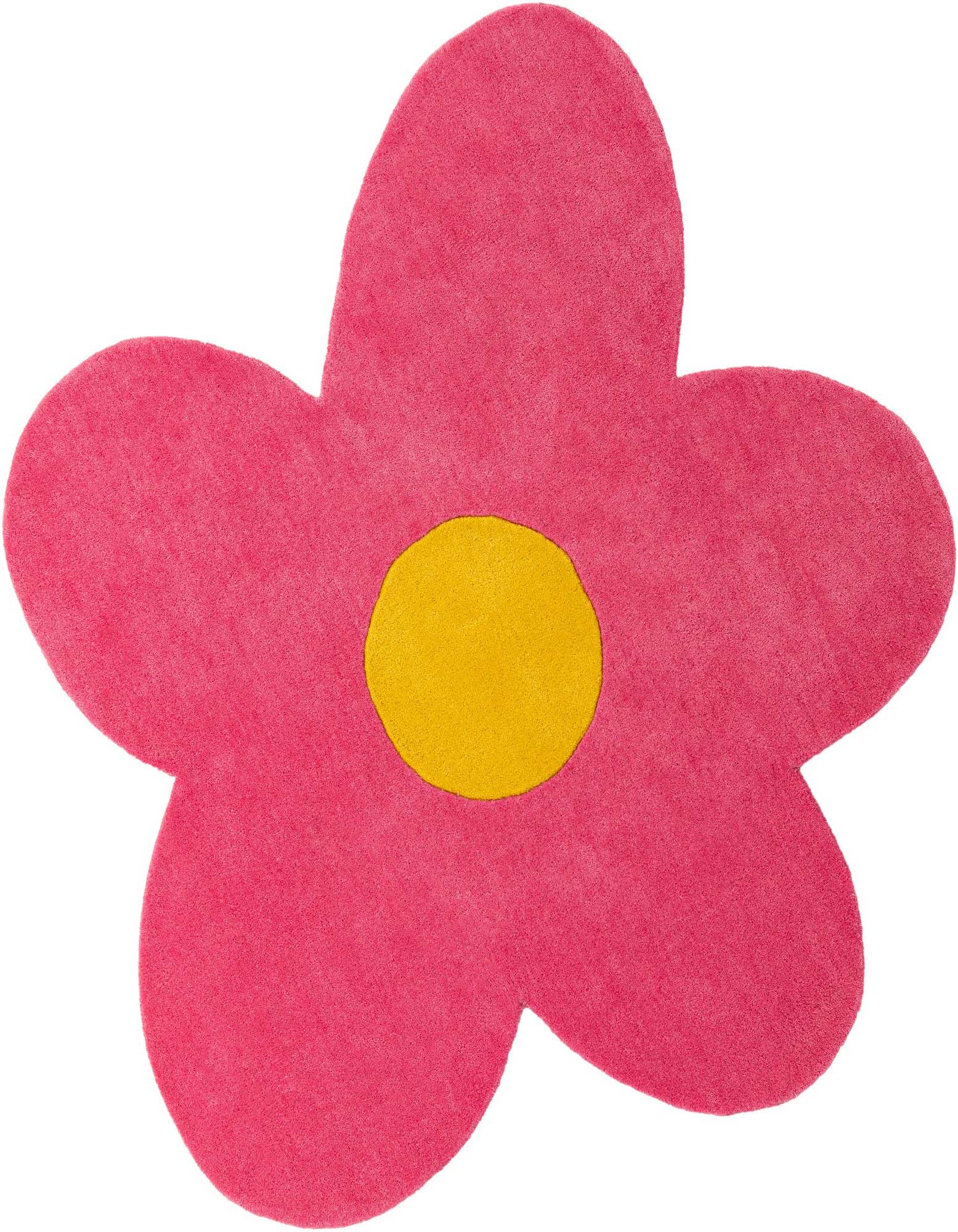 5' 1 x 5' 1 Happy Rugs Funky Flower Wool Round