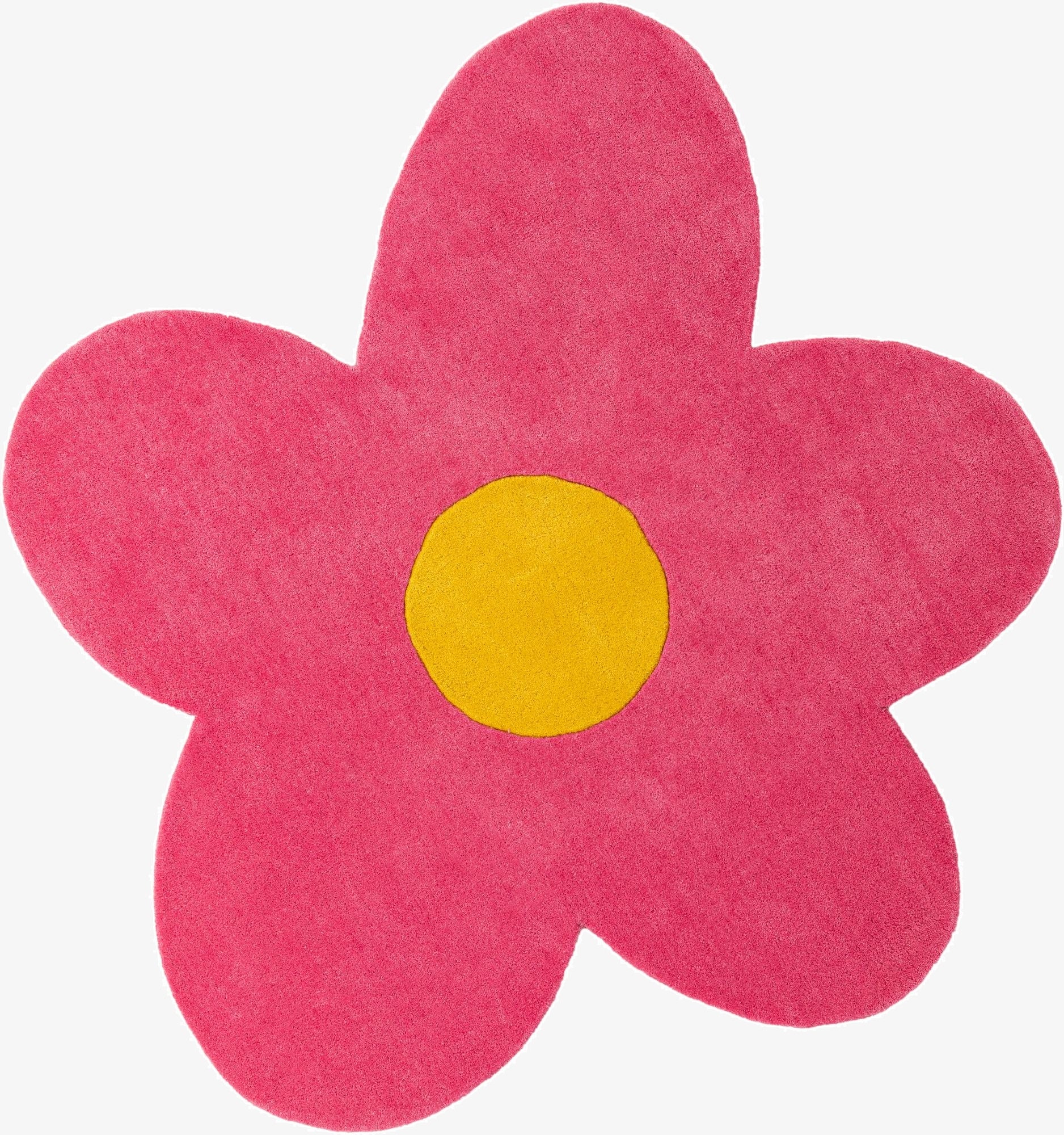 5' 1 x 5' 1 Happy Rugs Funky Flower Wool Round