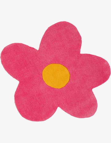 3' 1 x 3' 1 Happy Rugs Funky Flower Wool Round