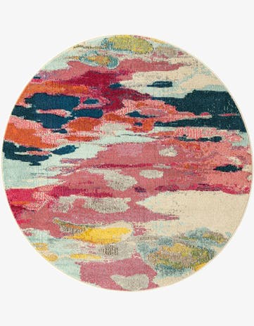 5' 3 x 5' 3 Washable Hyacinth Round Rug