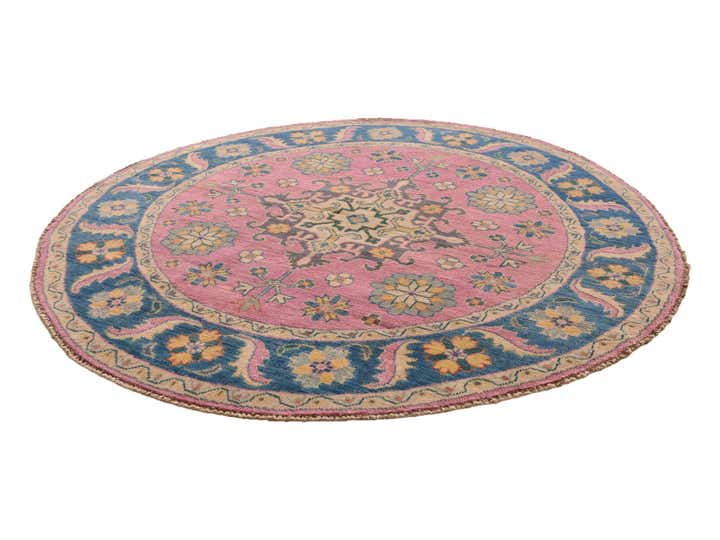 4' 10 x 5' Hand Knotted Kazak Round Rug
