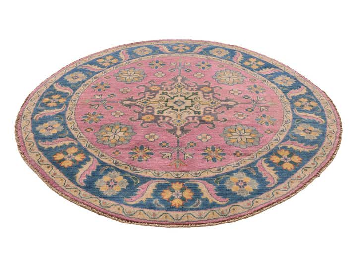 4' 10 x 5' Hand Knotted Kazak Round Rug