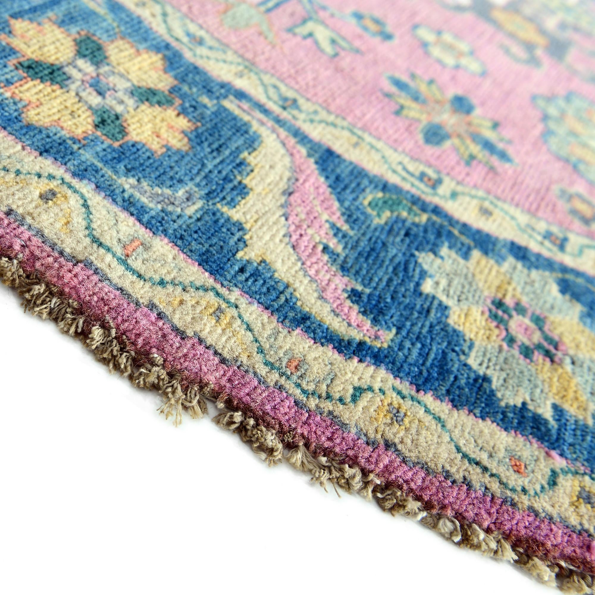 145cm x 150cm anudado a mano Kazak Alfombra redondo