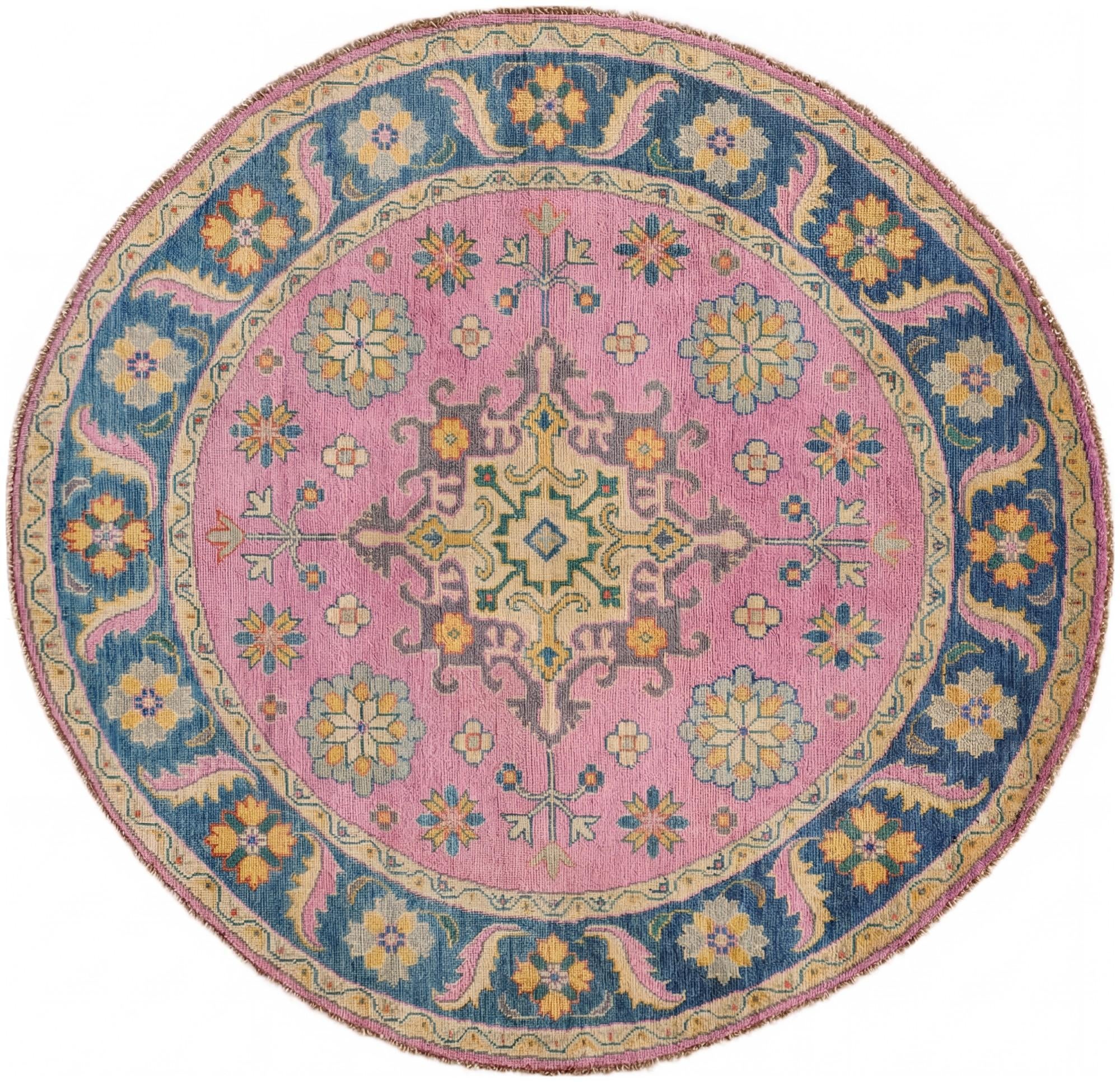 4' 10 x 5' Hand Knotted Kazak Round Rug