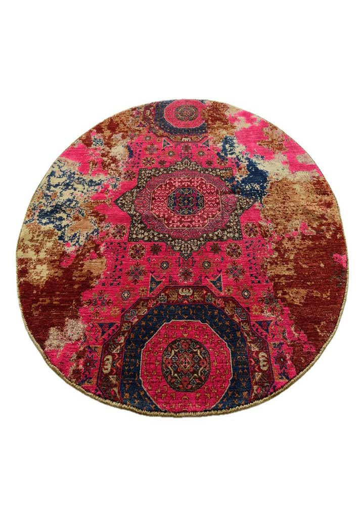 7' 1 x 7' 1 Hand Knotted Mamluk Ziegler Round Rug