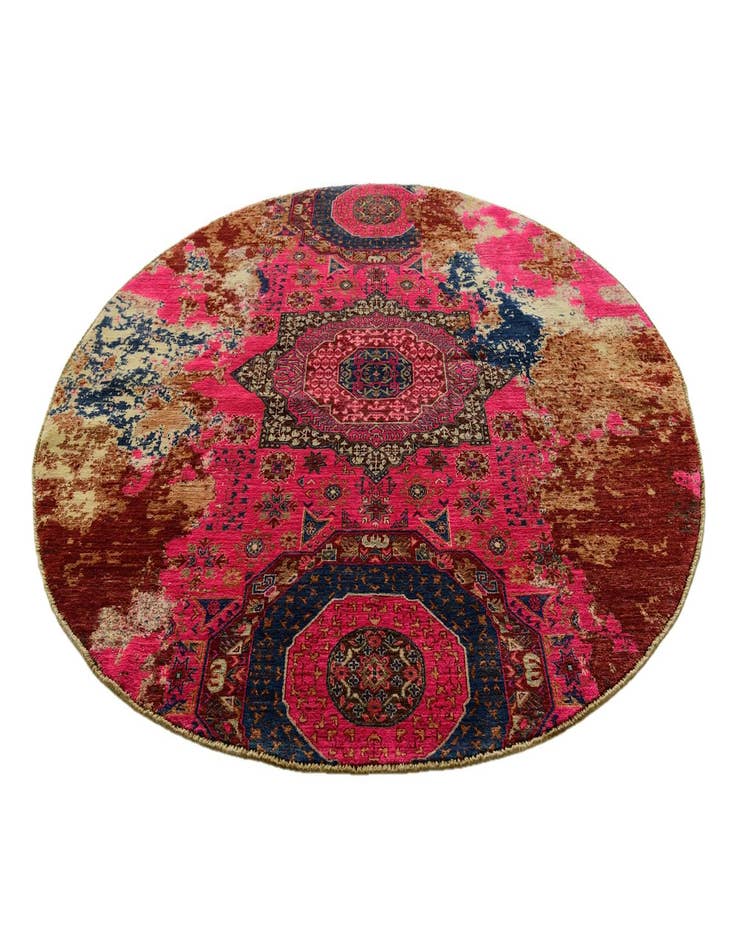 Detail image of 7' 1 x 7' 1 Hand Knotted Mamluk Ziegler Round Rug