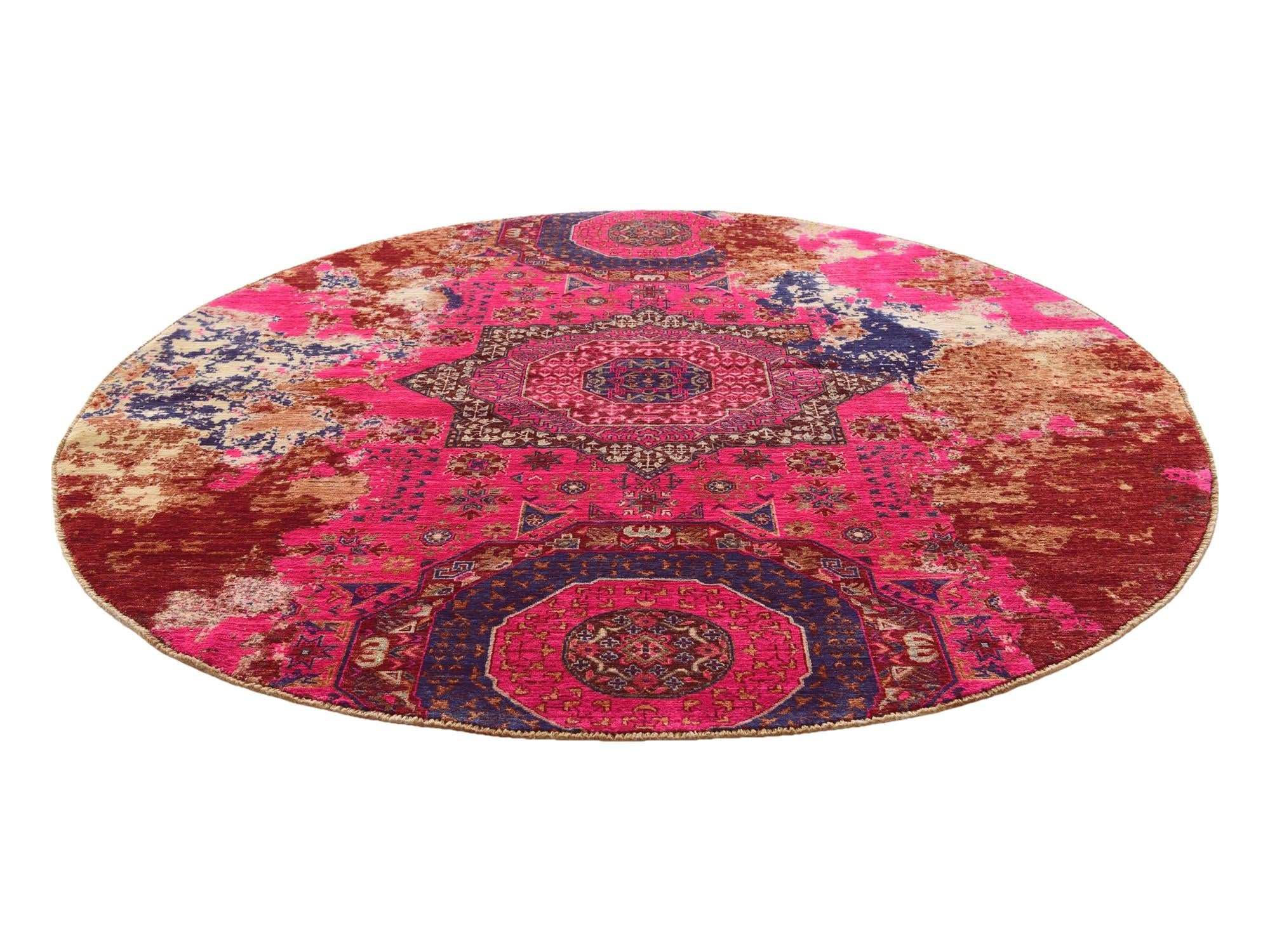 7' 1 x 7' 1 Hand Knotted Mamluk Ziegler Round Rug