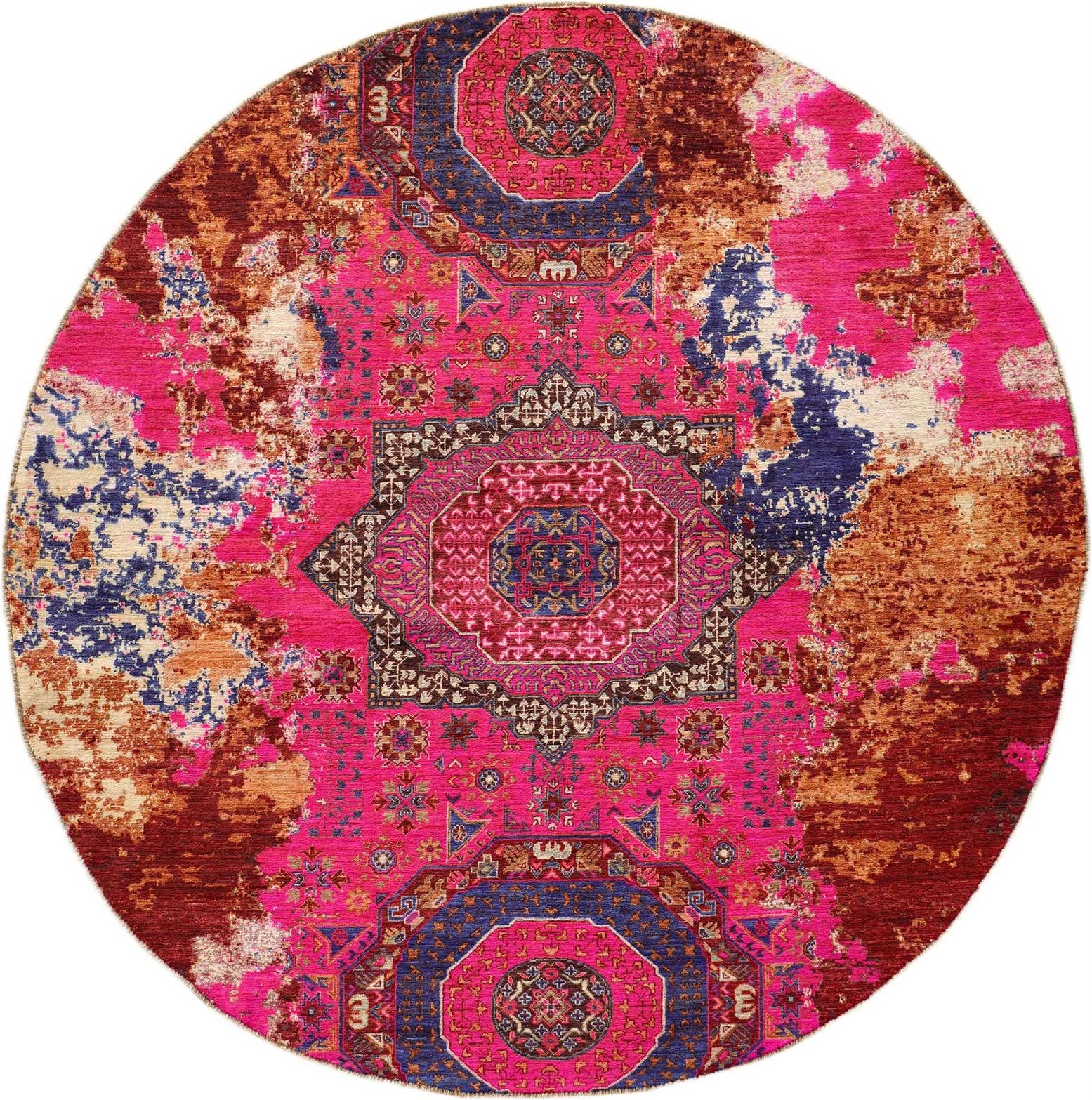 7' 1 x 7' 1 Hand Knotted Mamluk Ziegler Round Rug
