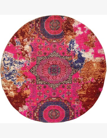 7' 1 x 7' 1 Hand Knotted Mamluk Ziegler Round Rug