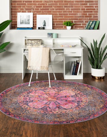 7' 3 x 7' 3 Washable Mangata Round Rug