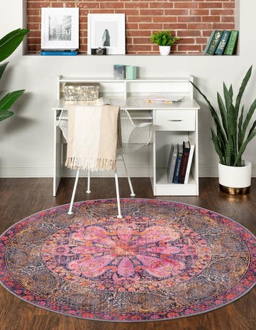 7' 3 x 7' 3 Washable Mangata Round Rug