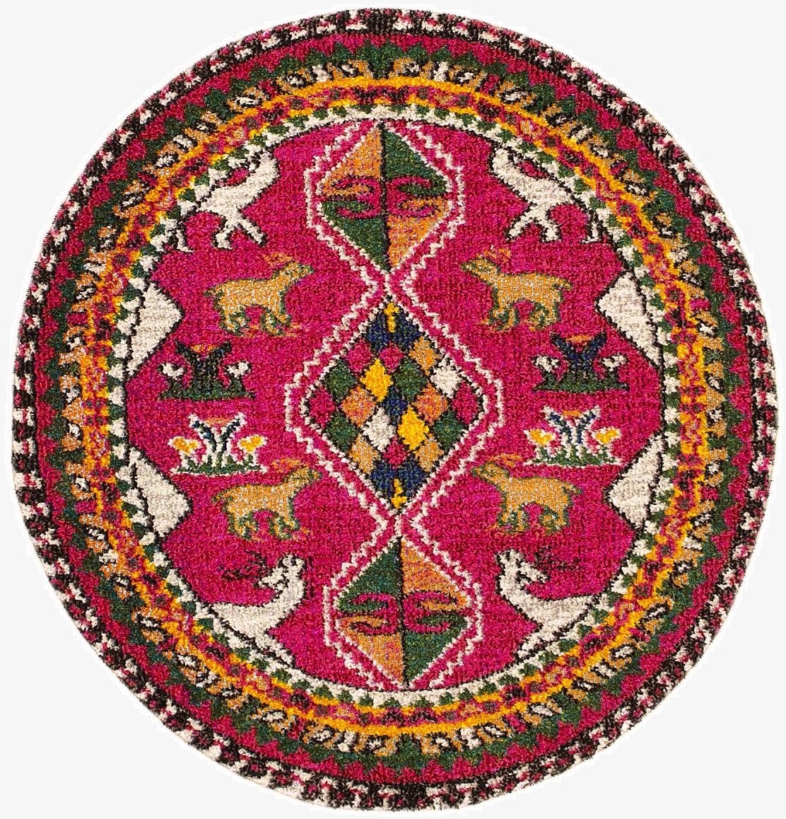 3' 3 x 3' 3 Washable Mesa Round Rug