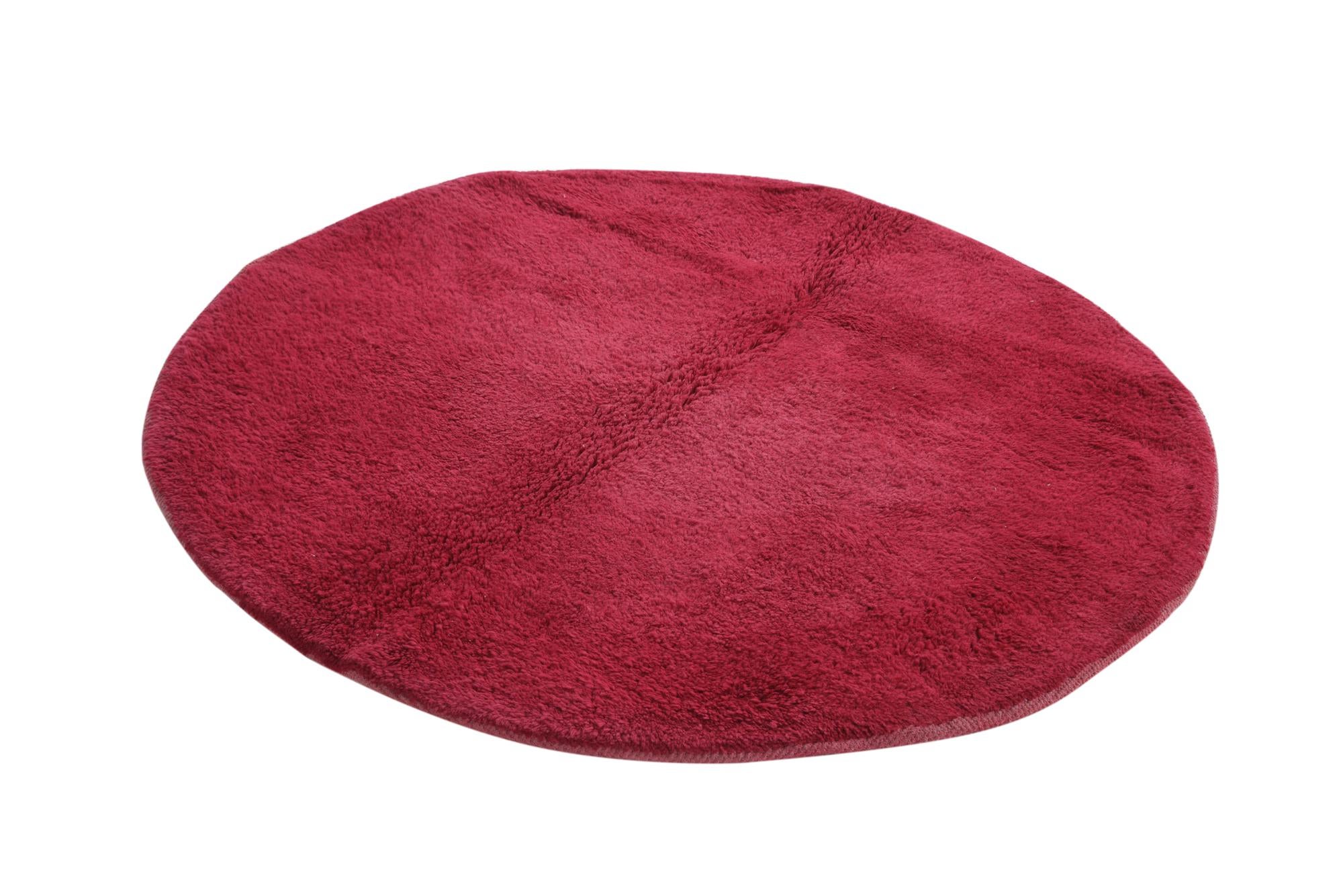 4' 8 x 5' Hand Knotted Moroccan Wool Round Rug