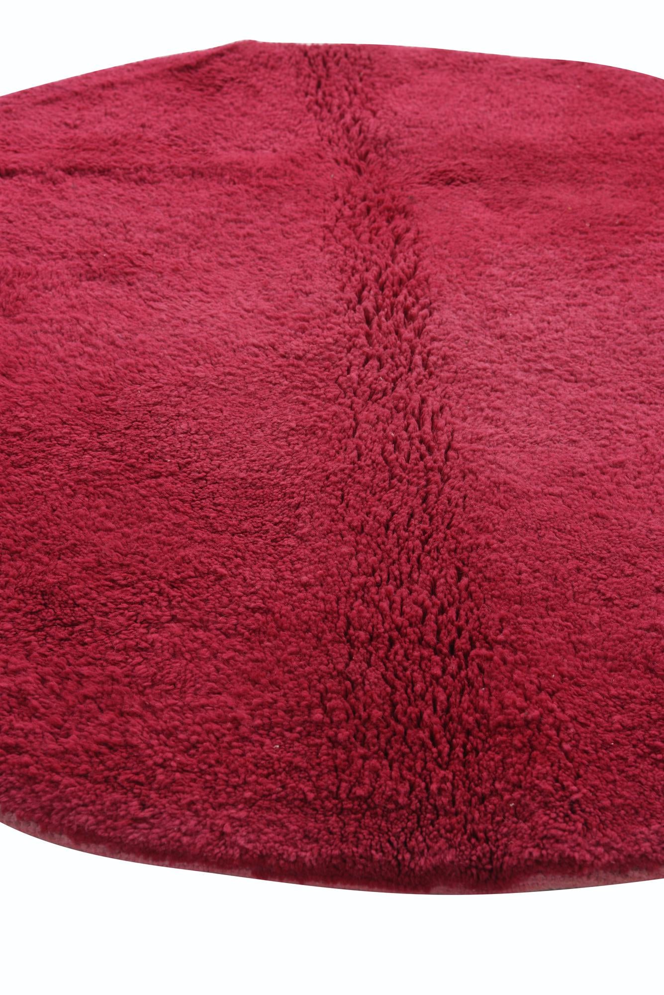 4' 8 x 5' Hand Knotted Moroccan Wool Round Rug