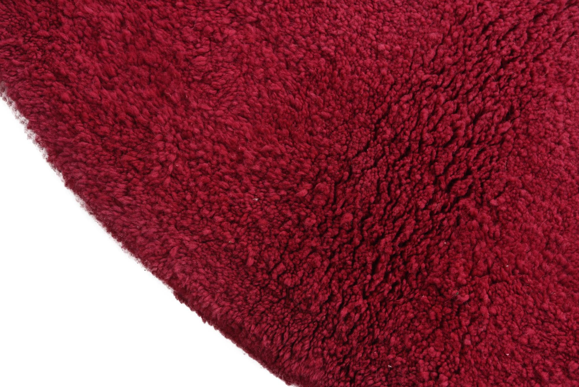 4' 8 x 5' Hand Knotted Moroccan Wool Round Rug