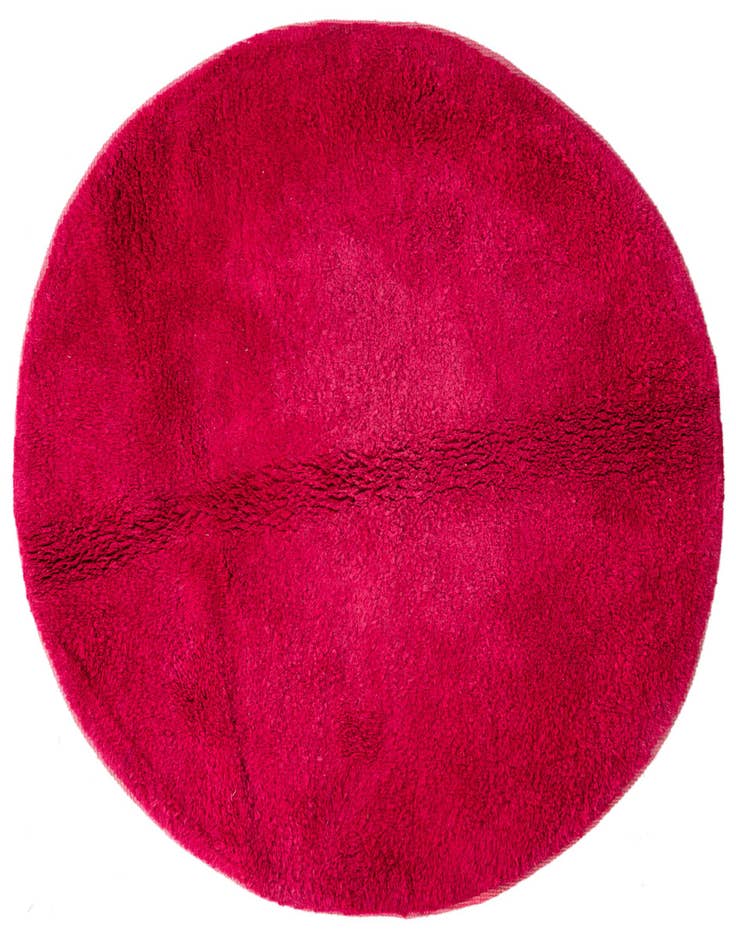 Detail image of 4' 8 x 5' Hand Knotted Moroccan Wool Round Rug