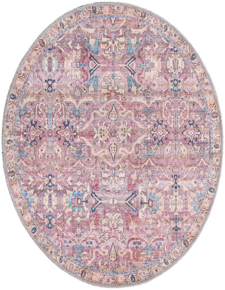Detail image of 3' 3 x 3' 3 Washable Nostalgia Round Rug