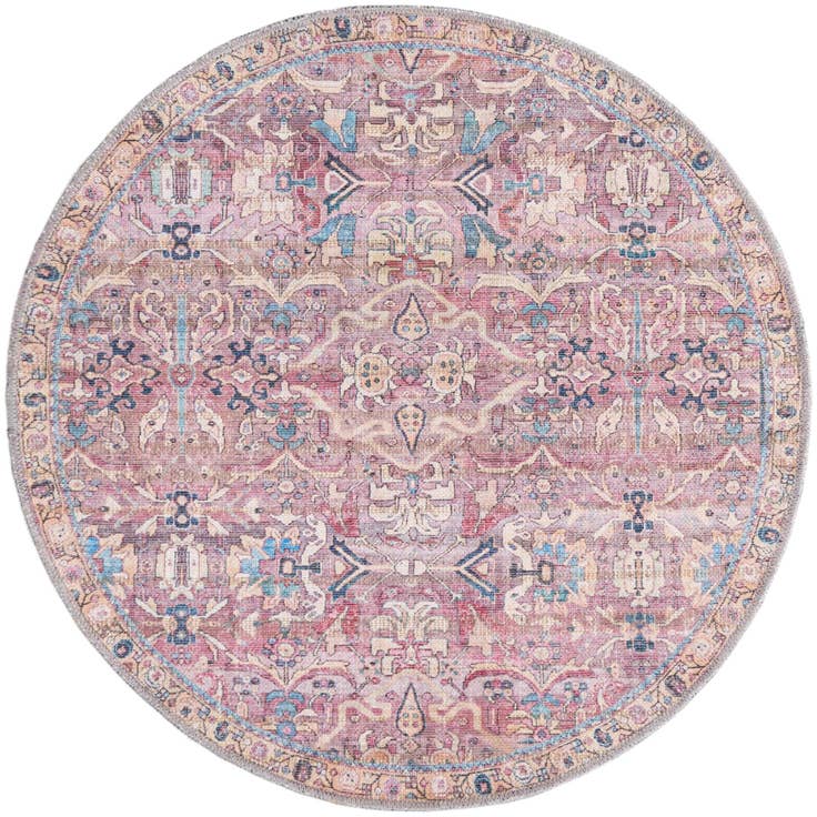 Detail image of 3' 3 x 3' 3 Washable Nostalgia Round Rug