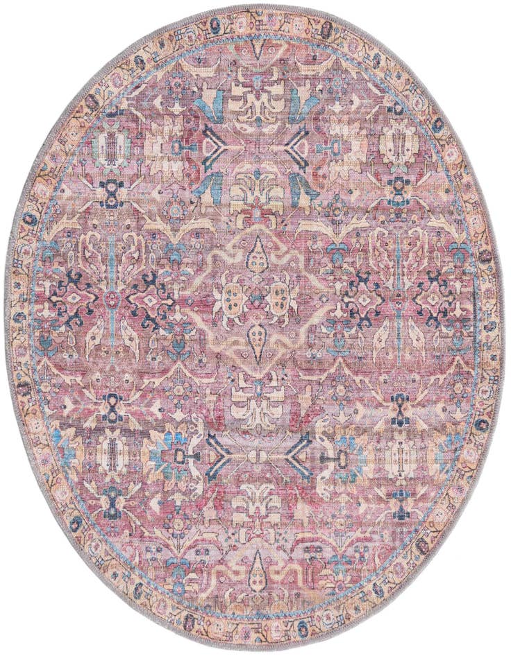 Detail image of 4' x 4' Washable Nostalgia Round Rug
