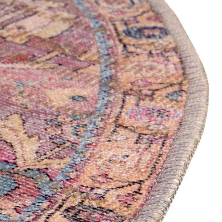 3' 3 x 3' 3 Washable Nostalgia Round Rug
