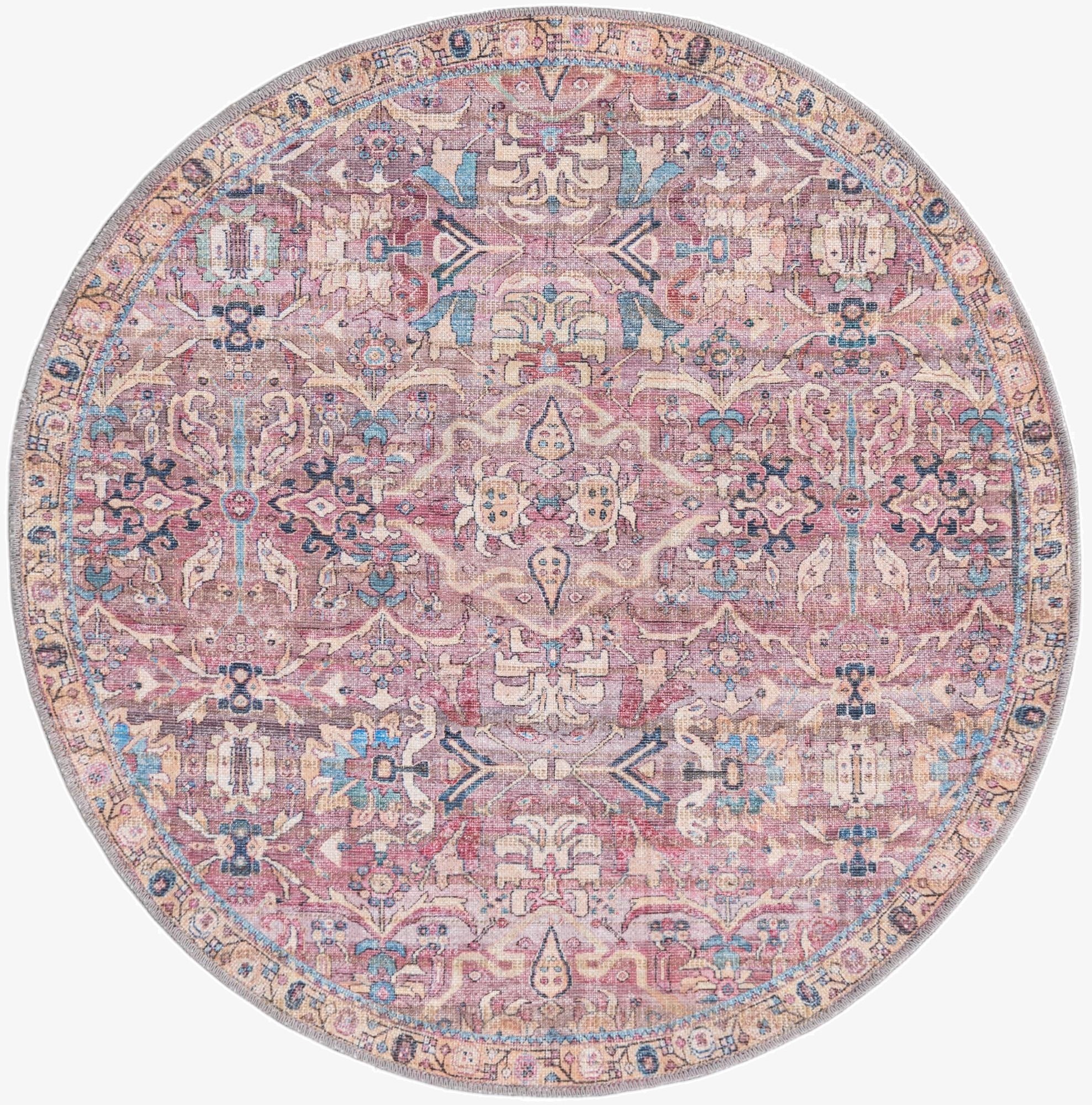 Primary image 4' x 4'  Washable Nostalgia Round Rug