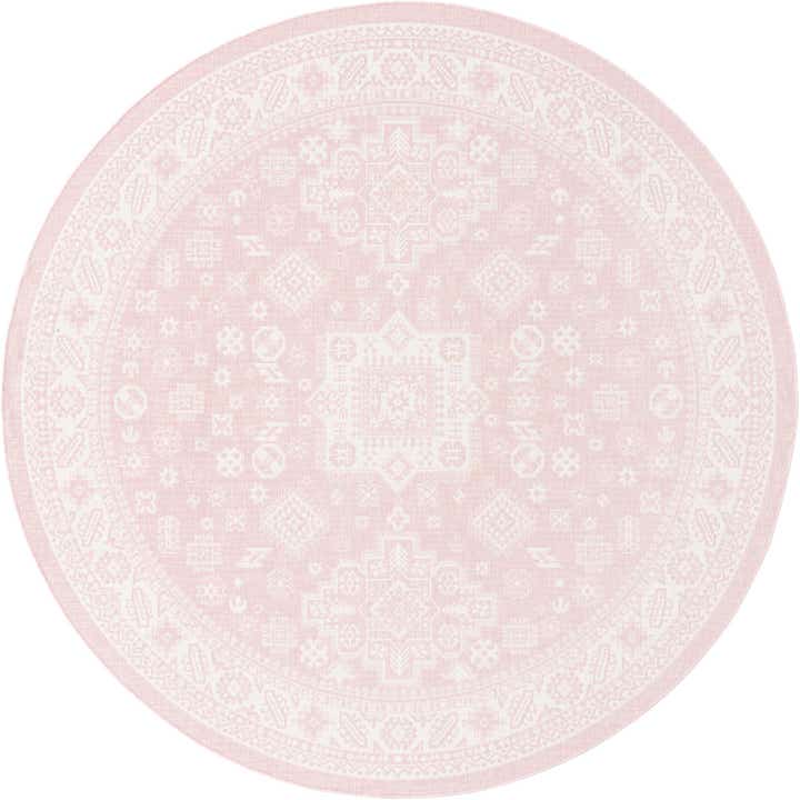 10' x 10' Easy-Clean Aztec Indoor / Outdoor Round Rug