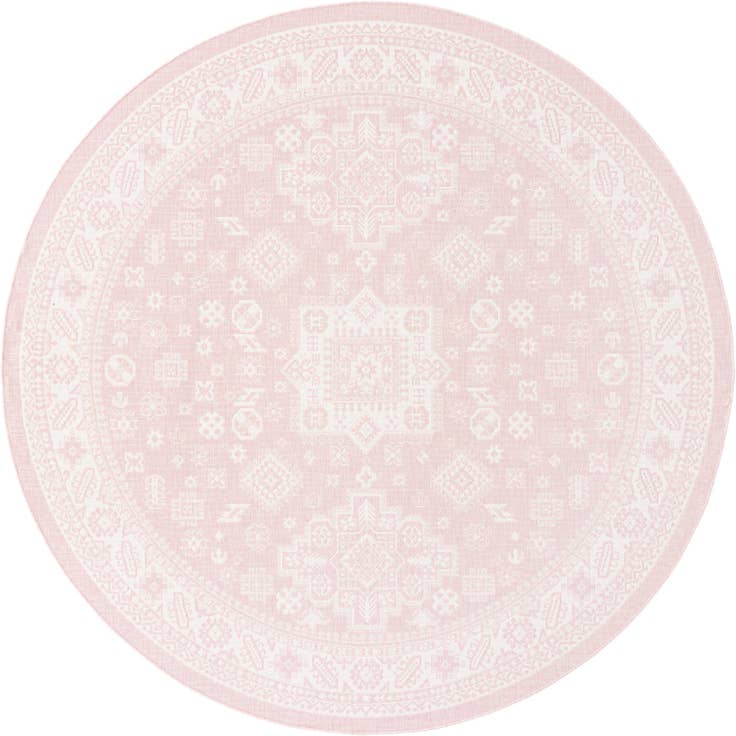 Detail image of 10' x 10' Easy-Clean Aztec Indoor / Outdoor Round Rug