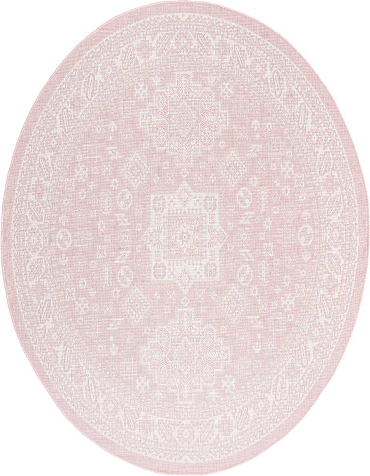 Detail image of 7' 10 x 7' 10 Easy-Clean Aztec Indoor / Outdoor Round Rug