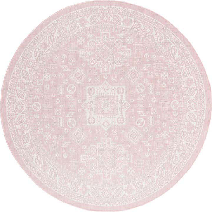 7' 10 x 7' 10 Easy-Clean Aztec Indoor / Outdoor Round Rug