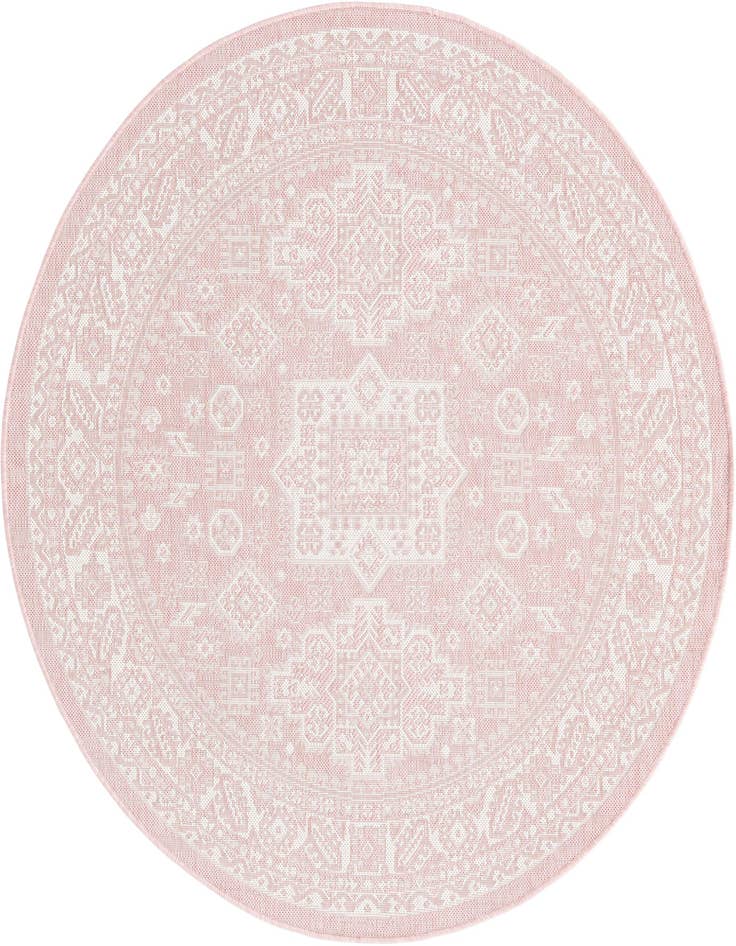 Detail image of 5' 3 x 5' 3 Easy-Clean Aztec Indoor / Outdoor Round Rug